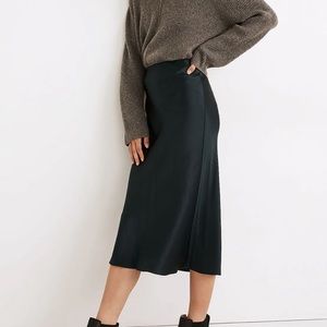 Madewell Slip Skirt in Emerald blue/green size 10